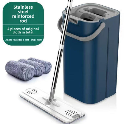 Flat Mop with Self Cleaning Bucket