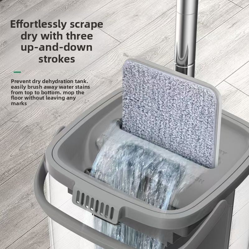 Flat Mop with Self Cleaning Bucket