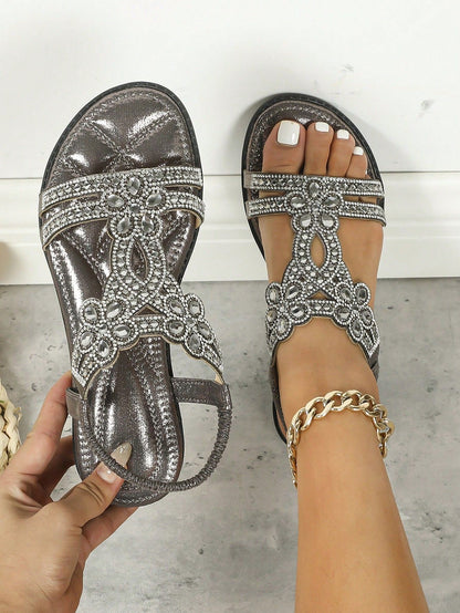 Flat Rhinestone Sandals