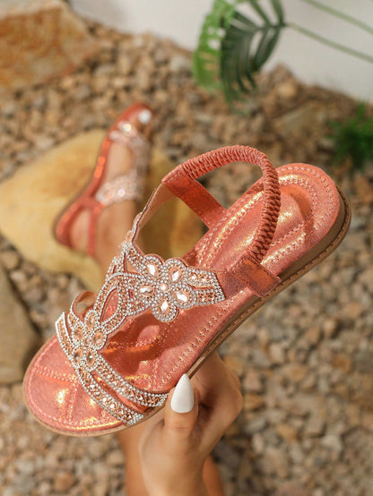 Flat Rhinestone Sandals