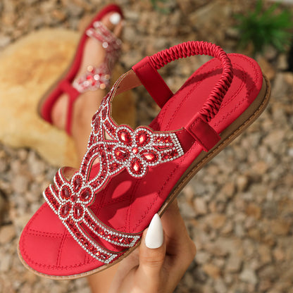 Flat Rhinestone Sandals