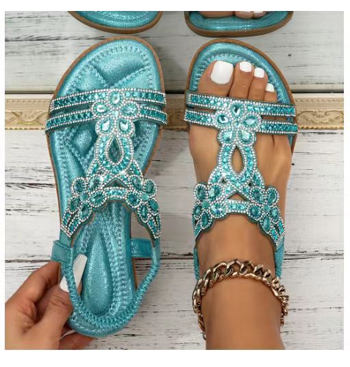 Flat Rhinestone Sandals
