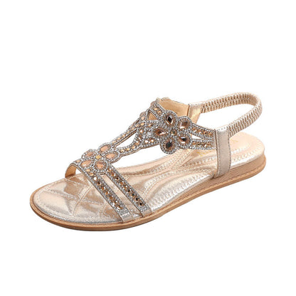 Flat Rhinestone Sandals