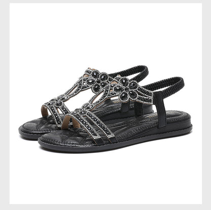 Flat Rhinestone Sandals