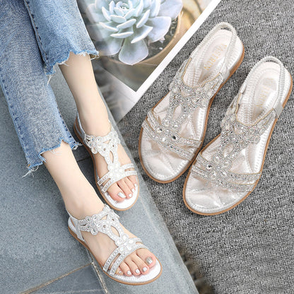 Flat Rhinestone Sandals