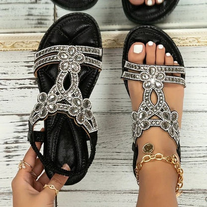 Flat Rhinestone Sandals