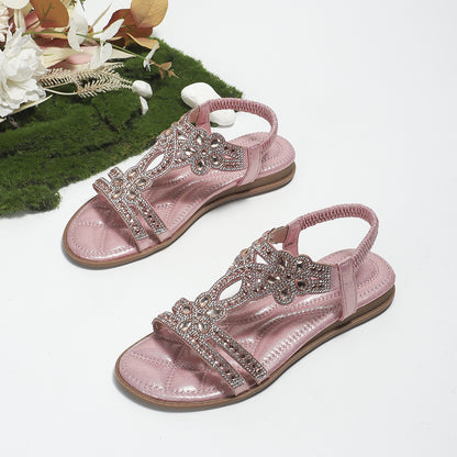 Flat Rhinestone Sandals