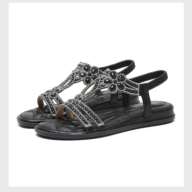 Flat Rhinestone Sandals