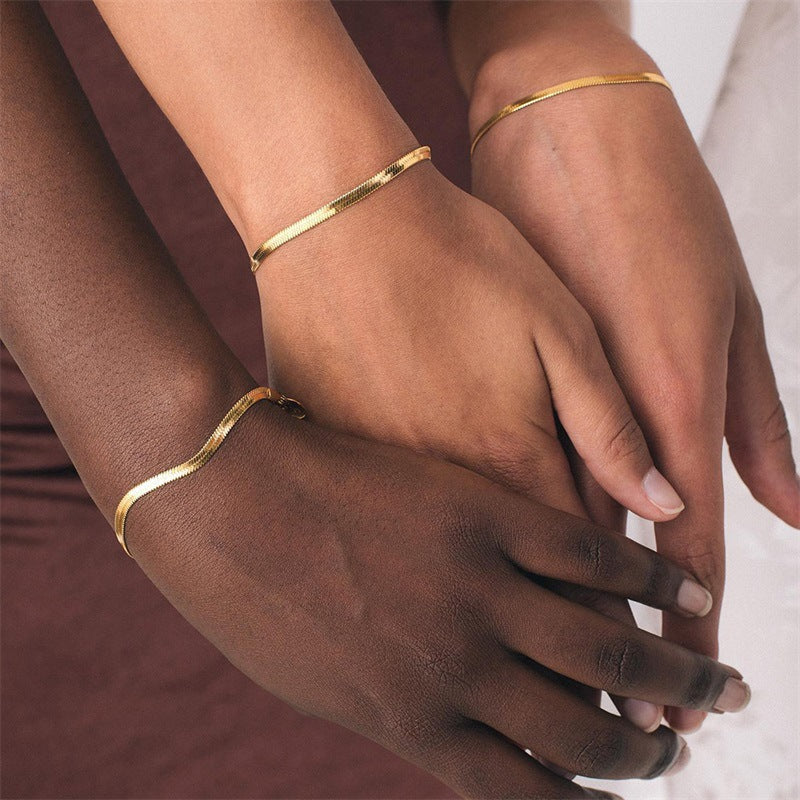 Flat Snake Chain Bracelet