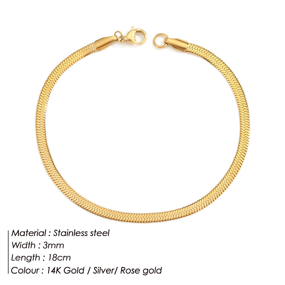 Flat Snake Chain Bracelet