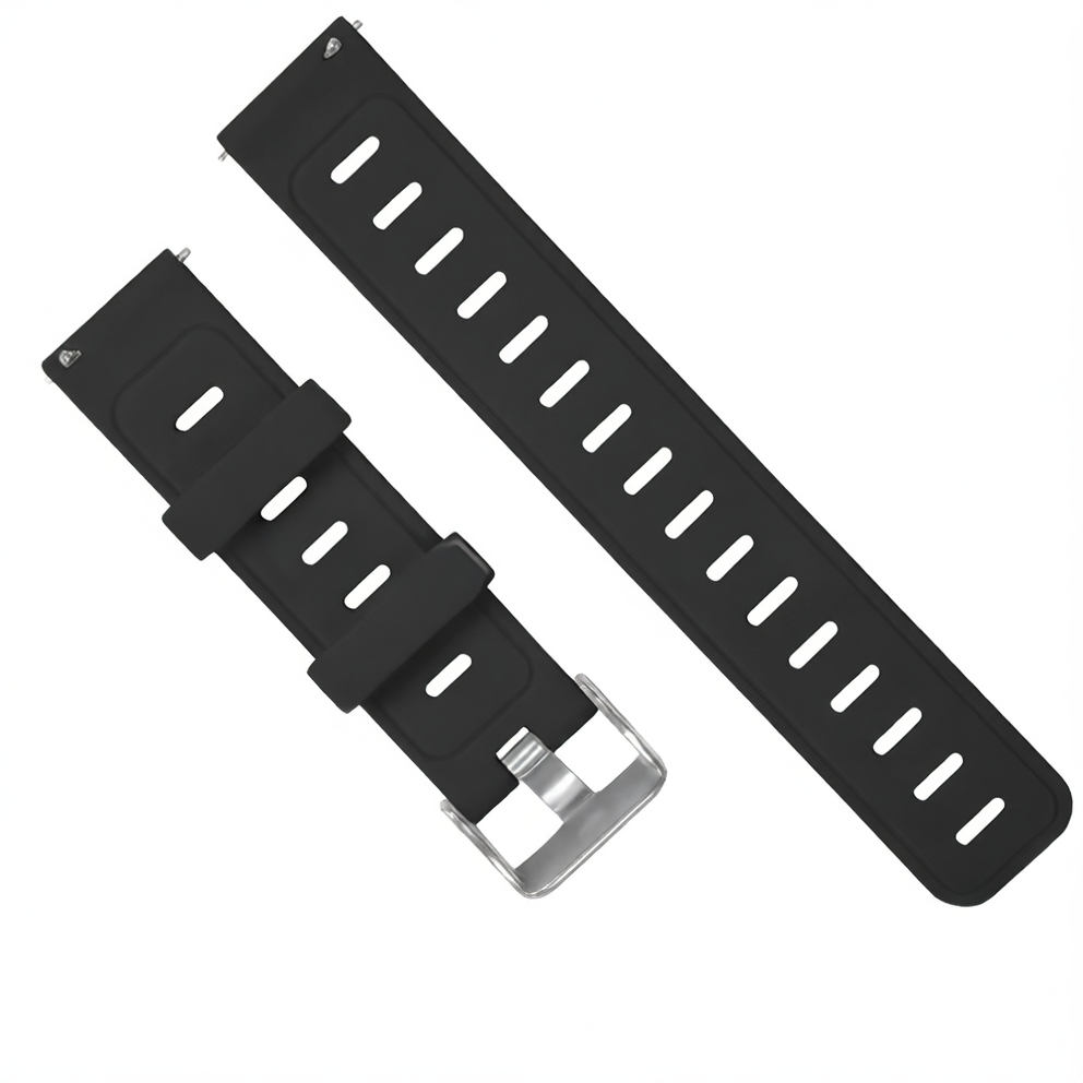 Flat, solid-color silicone watch strap