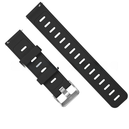 Flat, solid-color silicone watch strap