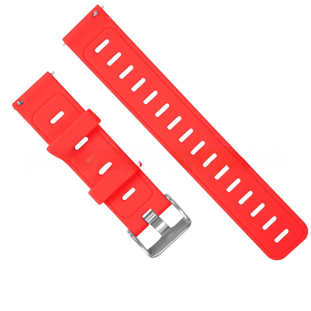 Flat, solid-color silicone watch strap