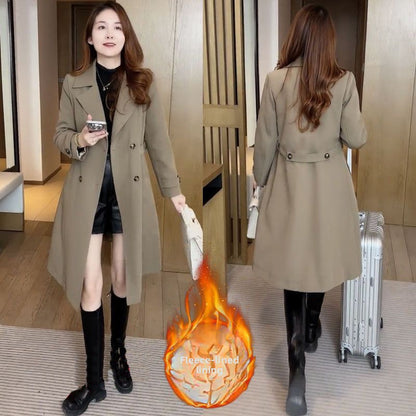 Fleece-lined and thickened windbreaker coat