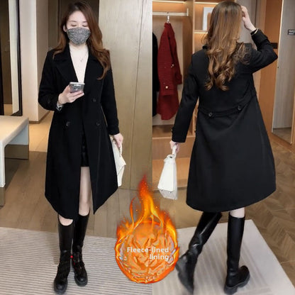 Fleece-lined and thickened windbreaker coat