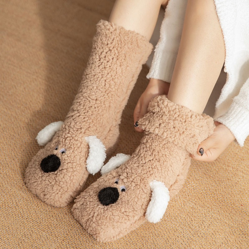 Fleece-Lined Anti-Slip Home Slipper Socks