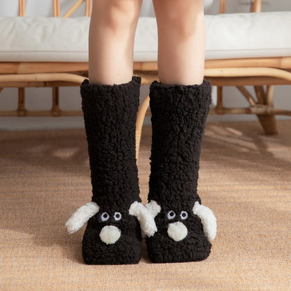 Fleece-Lined Anti-Slip Home Slipper Socks