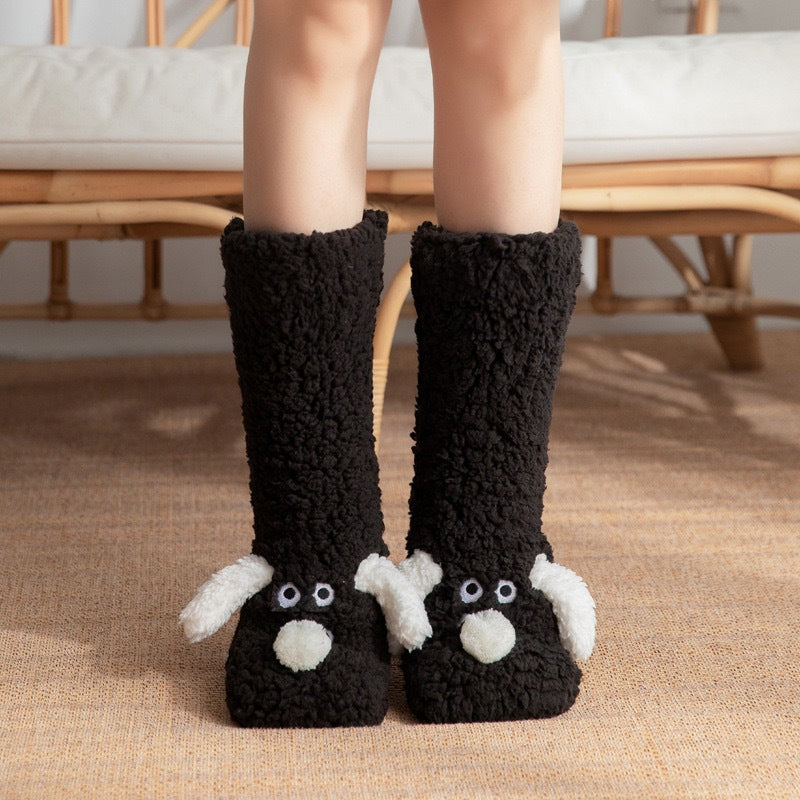 Fleece-Lined Anti-Slip Home Slipper Socks