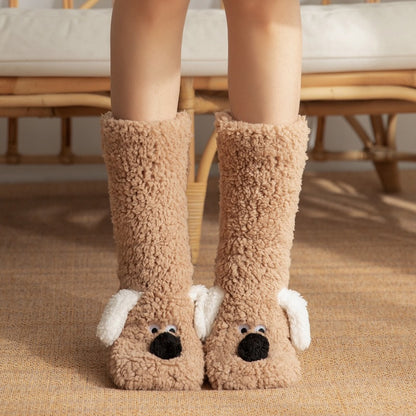 Fleece-Lined Anti-Slip Home Slipper Socks