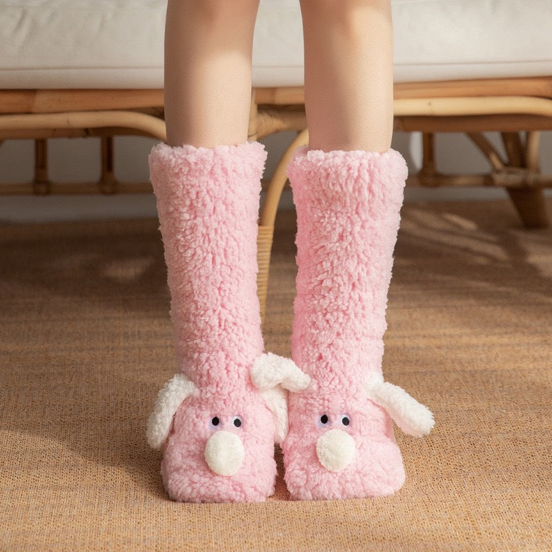 Fleece-Lined Anti-Slip Home Slipper Socks