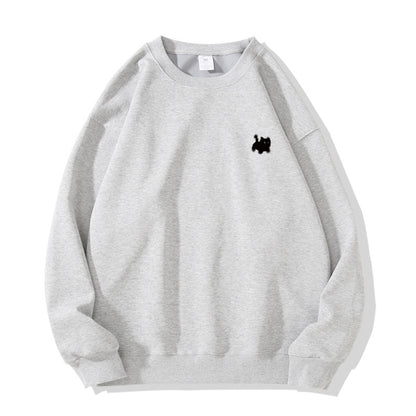 Fleece-Lined Cartoon Print Womens Sweatshirt