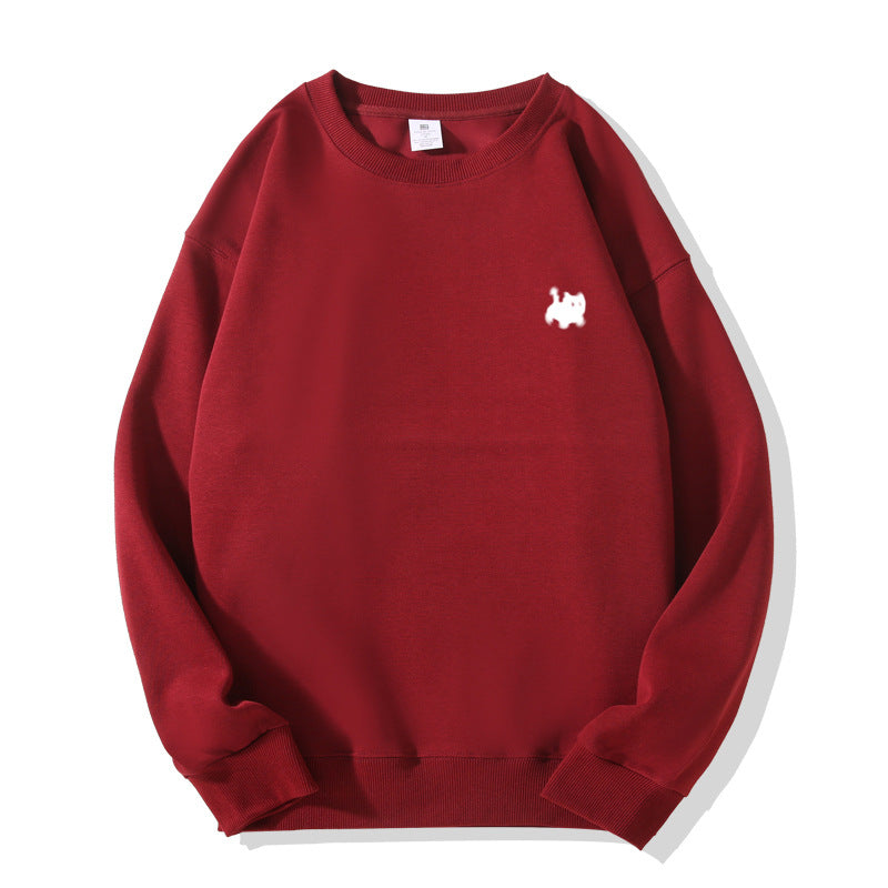 Fleece-Lined Cartoon Print Womens Sweatshirt
