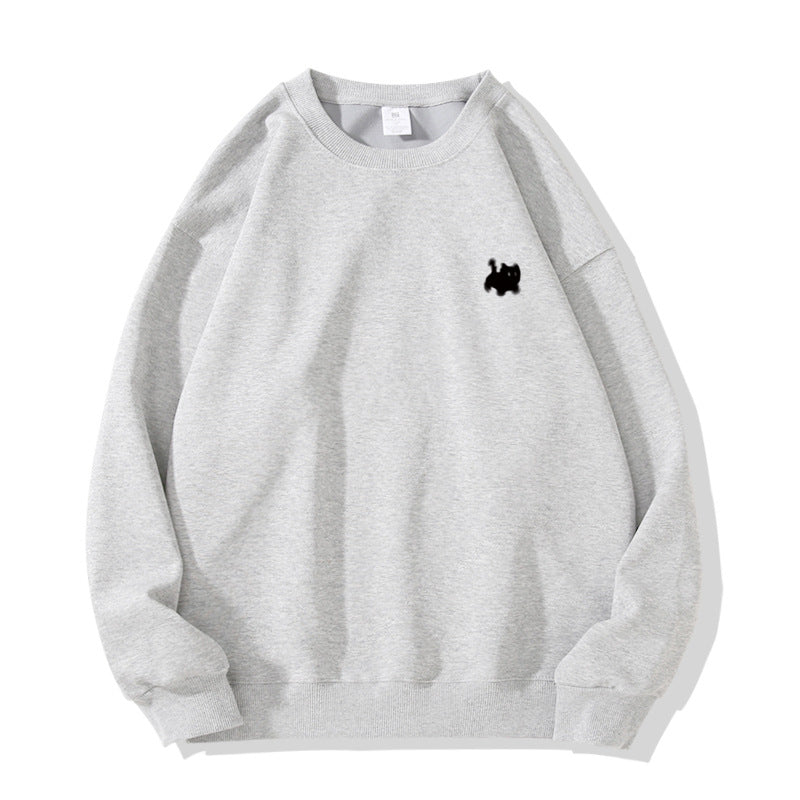 Fleece-Lined Cartoon Print Womens Sweatshirt