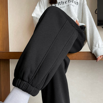 Fleece-Lined Casual Harem Pants
