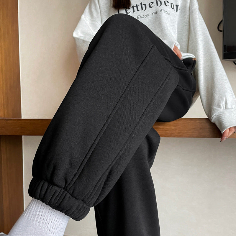 Fleece-Lined Casual Harem Pants