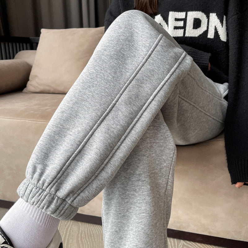 Fleece-Lined Casual Harem Pants