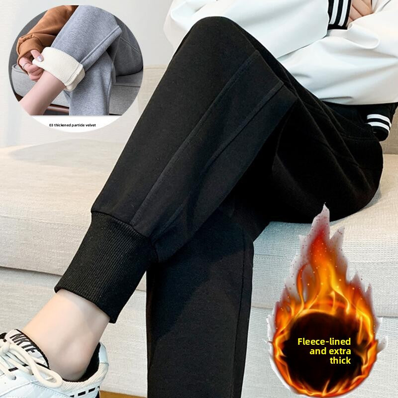 Fleece-Lined Casual Harem Pants