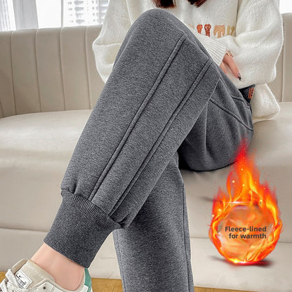 Fleece-Lined Casual Harem Pants