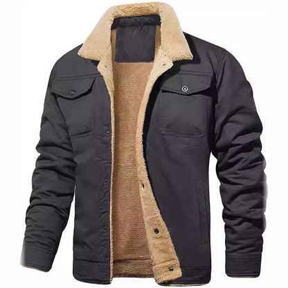 Fleece-lined cotton jacket outerwear