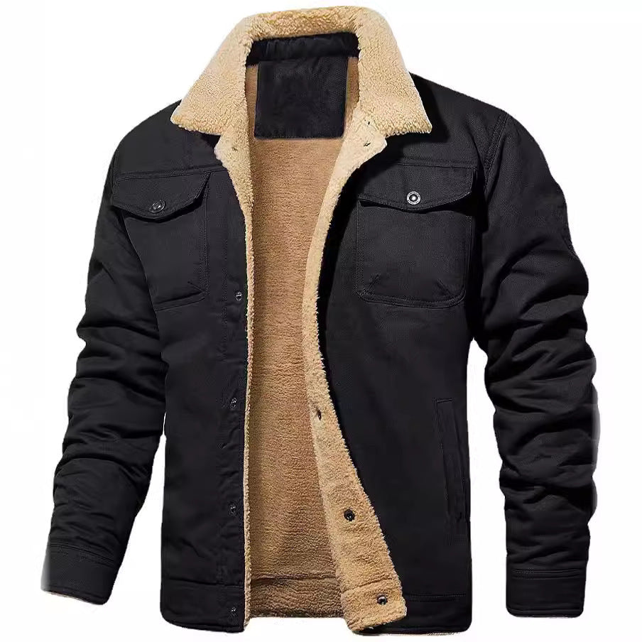 Fleece-lined cotton jacket outerwear
