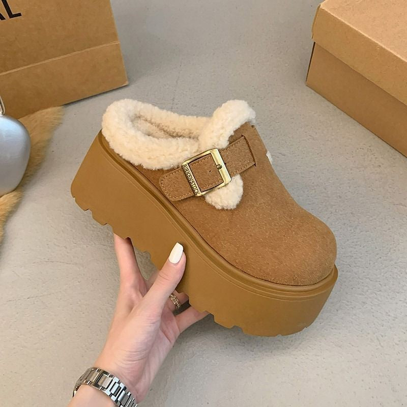 Fleece-lined cotton shoes