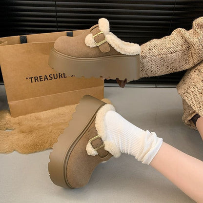 Fleece-lined cotton shoes