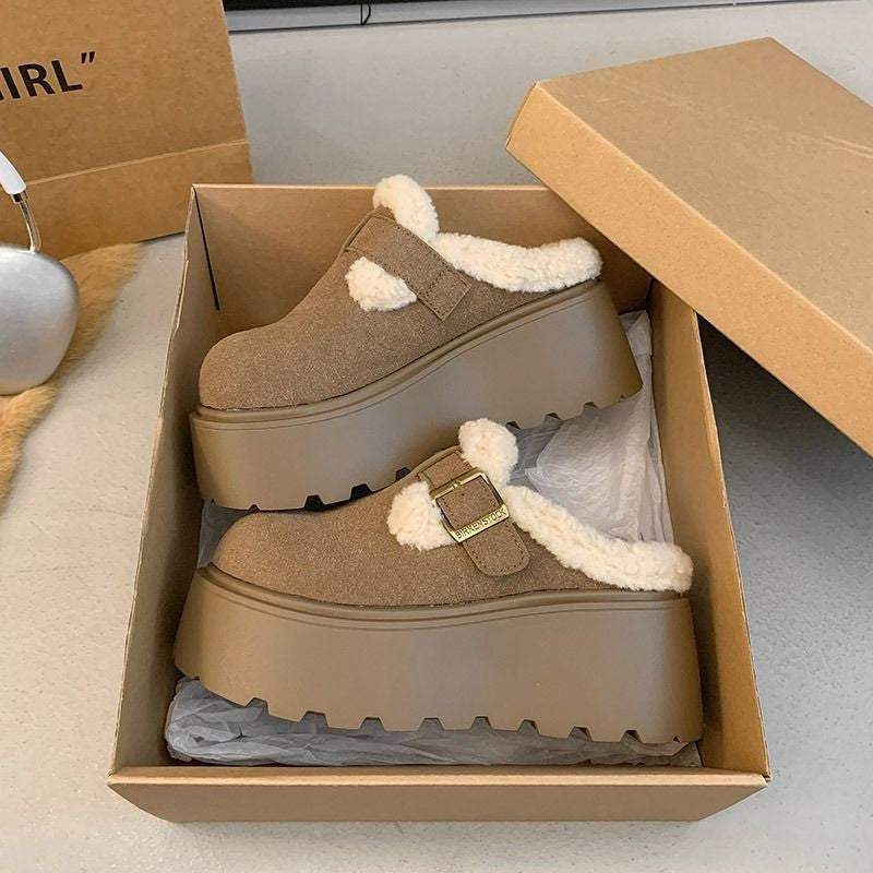 Fleece-lined cotton shoes
