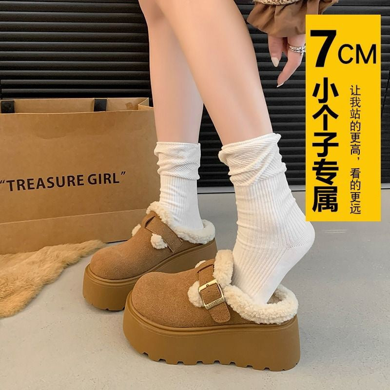 Fleece-lined cotton shoes