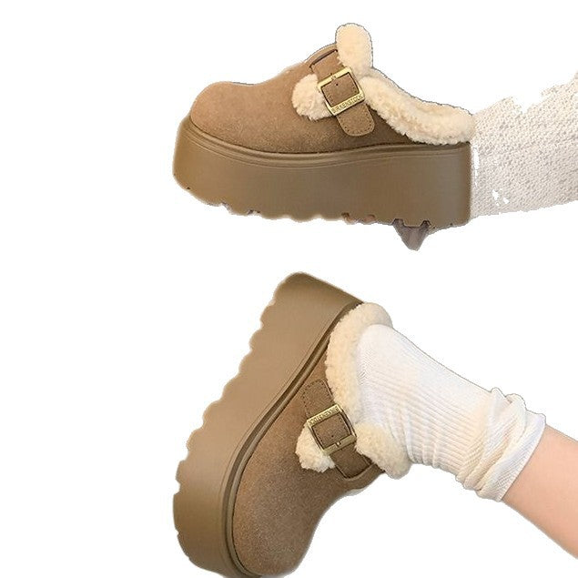 Fleece-lined cotton shoes