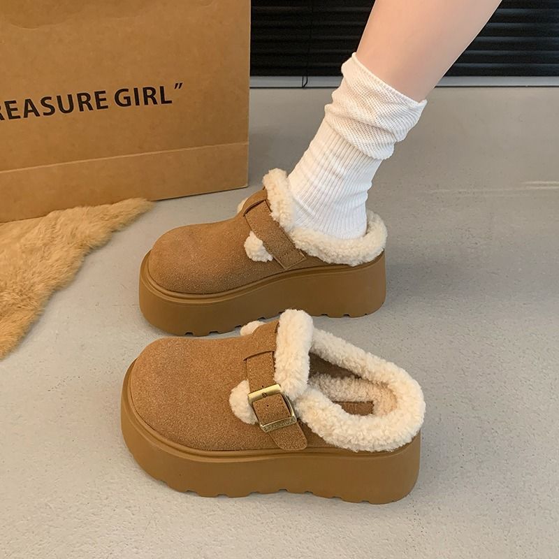 Fleece-lined cotton shoes