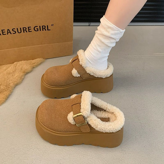 Fleece-lined cotton shoes