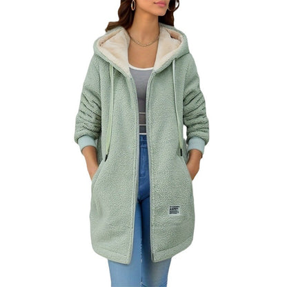 Fleece-Lined Embroidered Zipper Jacket