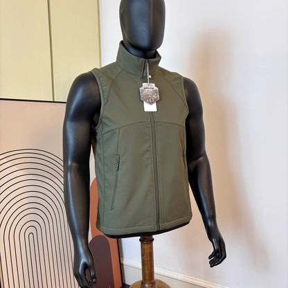 Fleece-lined high collar vest