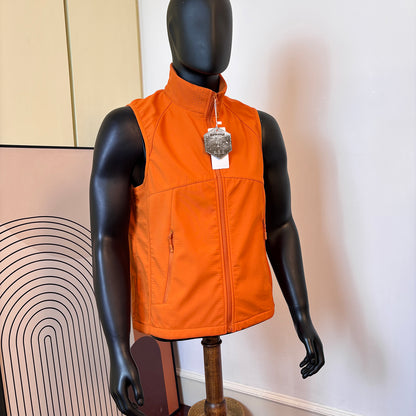 Fleece-lined high collar vest