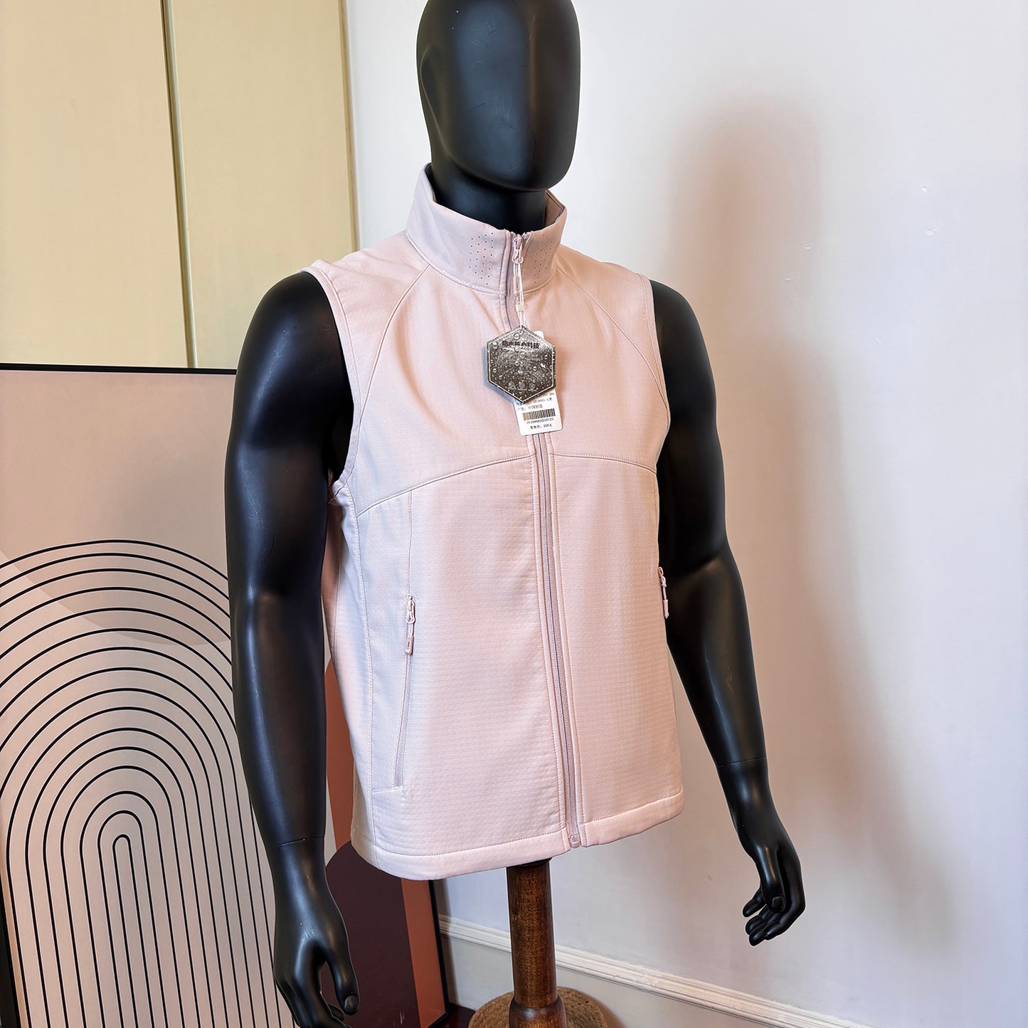 Fleece-lined high collar vest