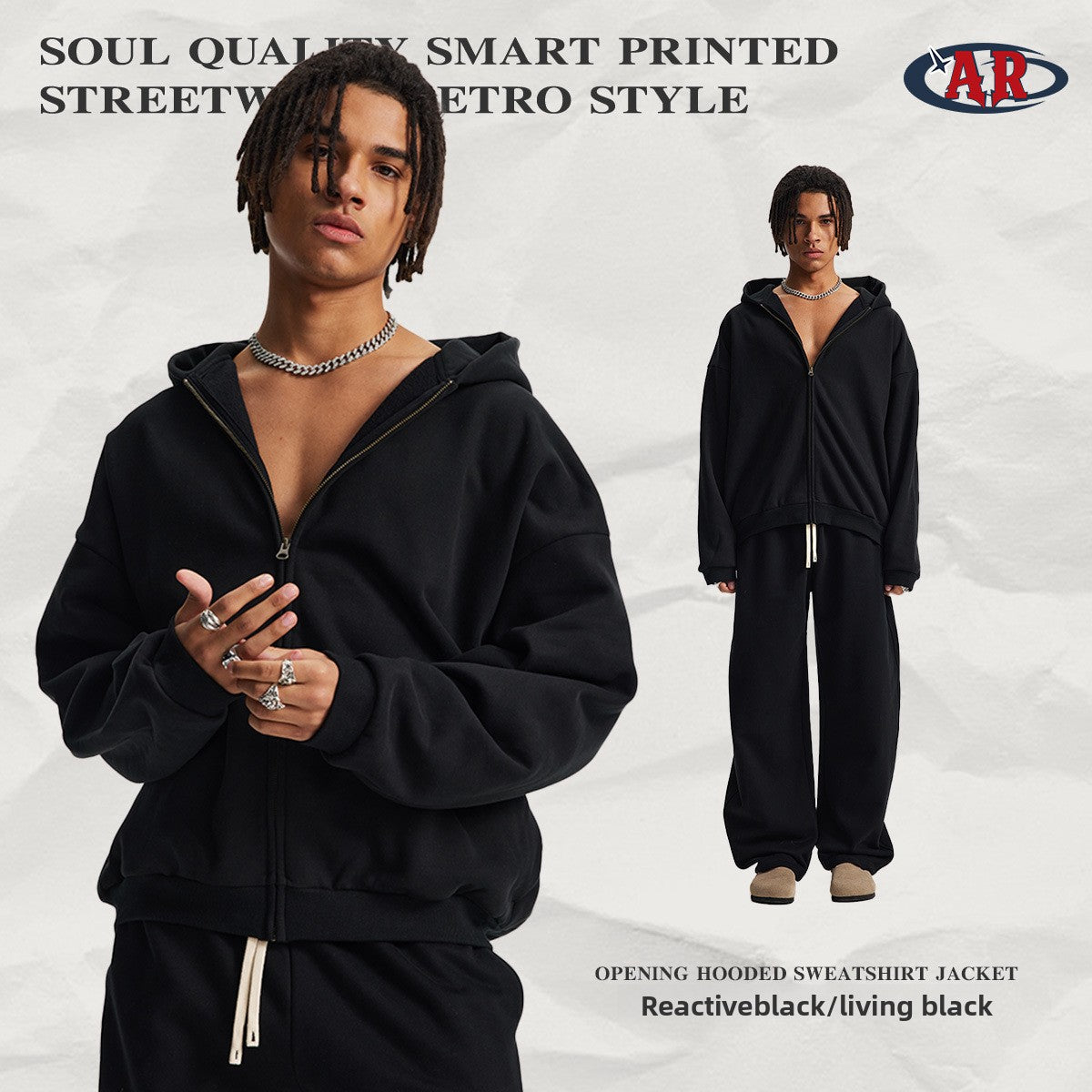 Fleece Lined Hooded Mens Sweatshirt
