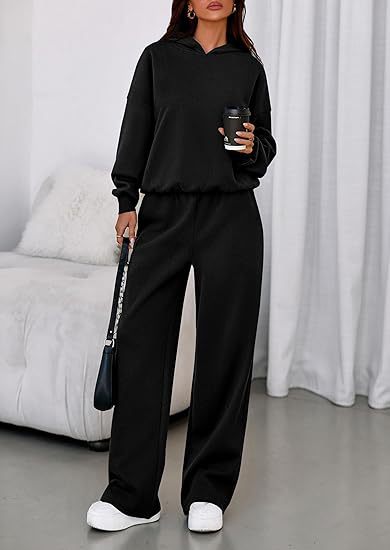Fleece Lined Hooded Sweatshirt and Sweatpants Set