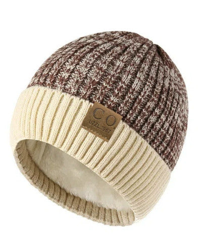 Fleece-Lined Knit Beanie Hat