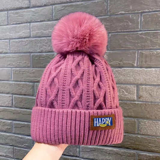 Fleece-Lined Knitted Wool Hat