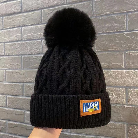 Fleece-Lined Knitted Wool Hat